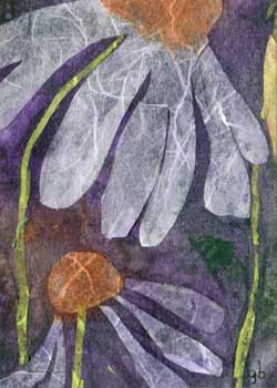 "Ghost Coneflowers" by Ginny Bores, Madison WI - Mixed Media